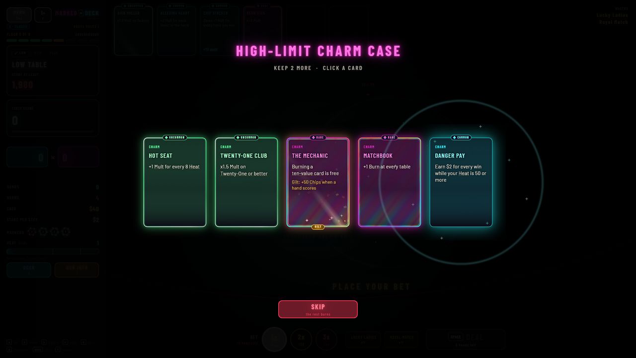 Marked Deck screenshot of a charm pack opening